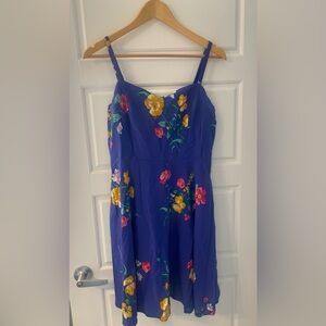 Old Navy Sleeveless Cami Dress Fit & Flare Blue Floral Size Large